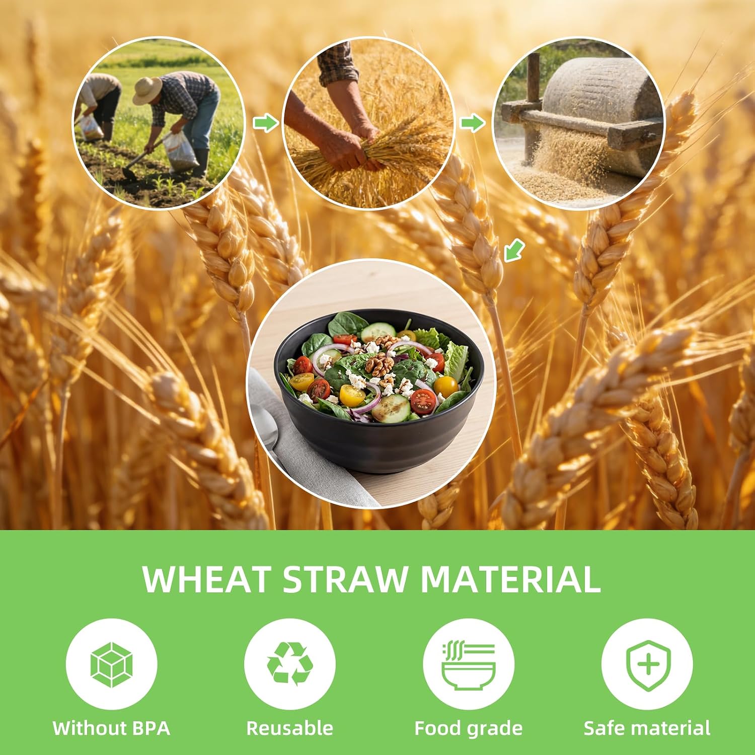 Black Wheat Straw Bowls - Image 7
