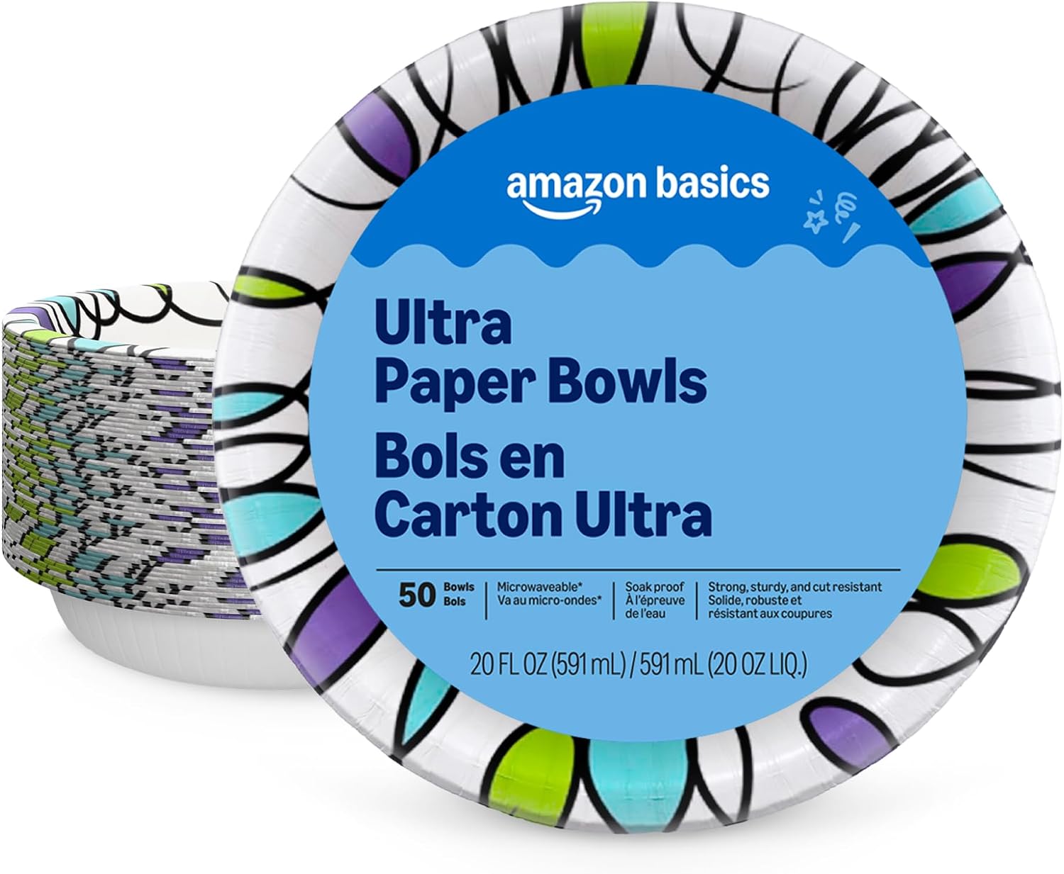 50 Count Disposable Paper Bowls