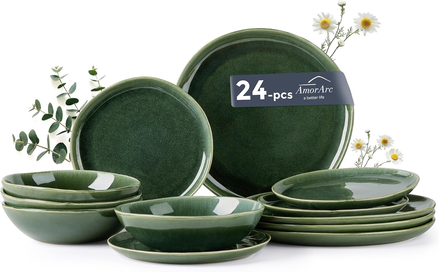 Cappuccino Reactive Glaze Dinnerware - 18-Piece Set - Image 9