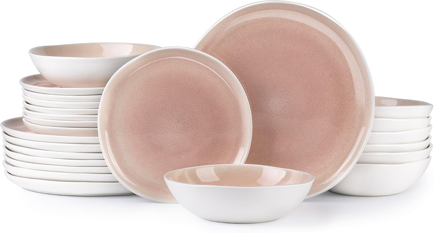 Cappuccino Reactive Glaze Dinnerware - 18-Piece Set - Image 21