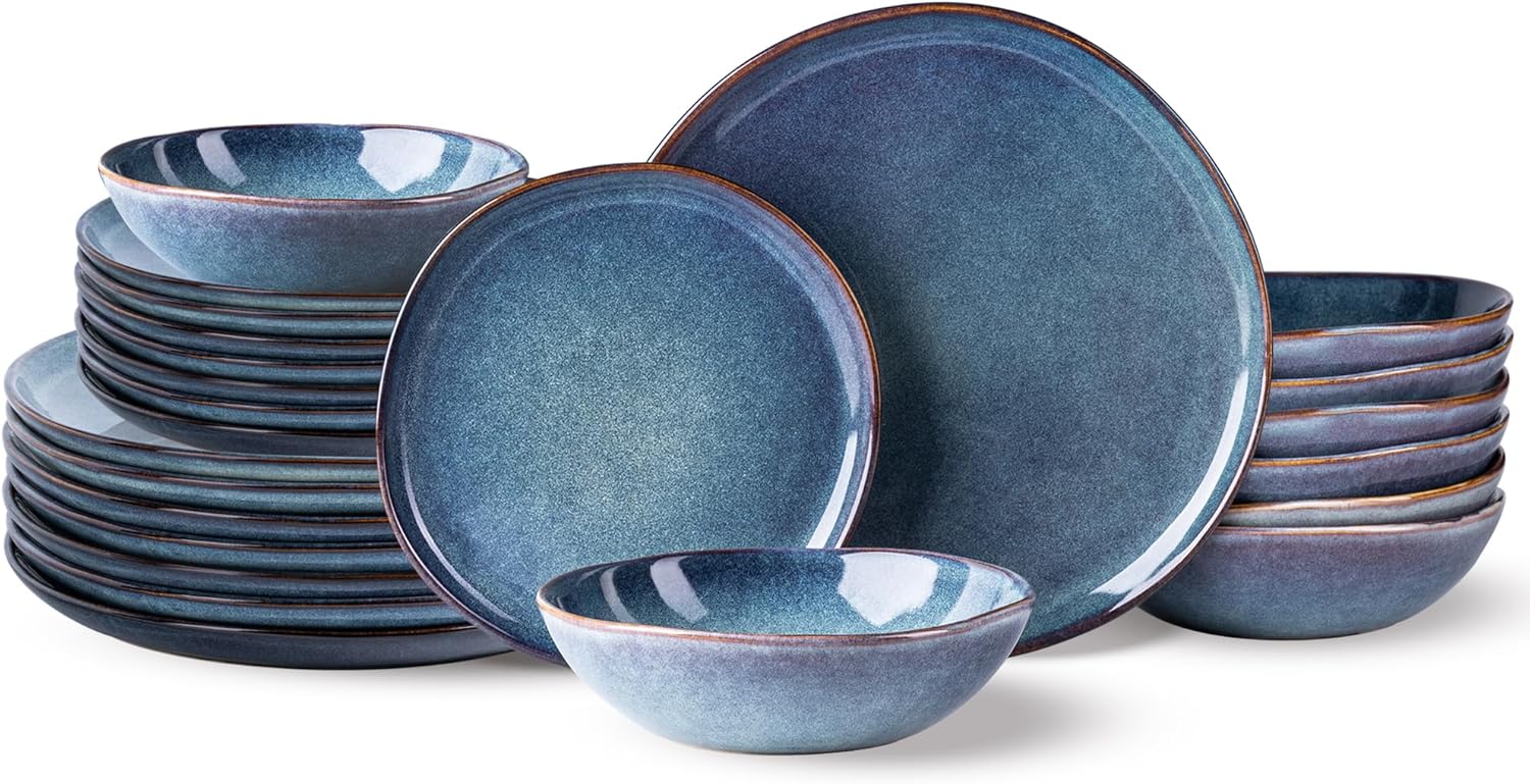 Cappuccino Reactive Glaze Dinnerware - 18-Piece Set - Image 12