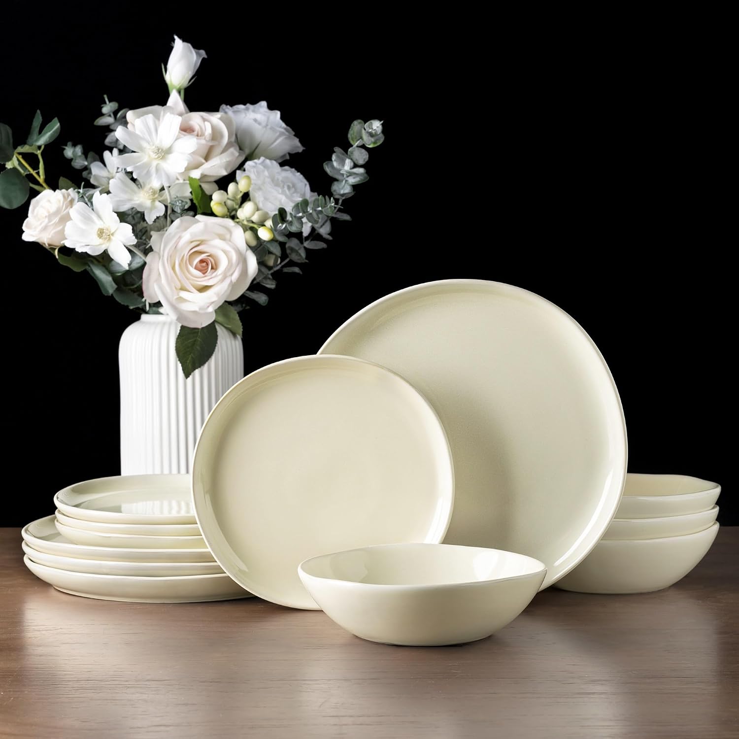 Cappuccino Reactive Glaze Dinnerware - 18-Piece Set - Image 16