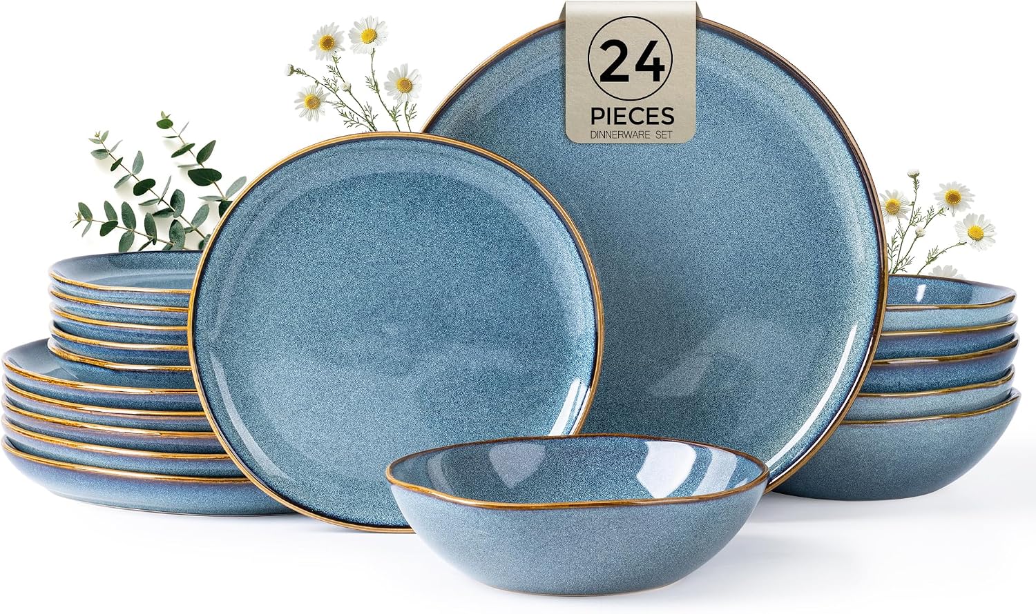 Cappuccino Reactive Glaze Dinnerware - 18-Piece Set - Image 20