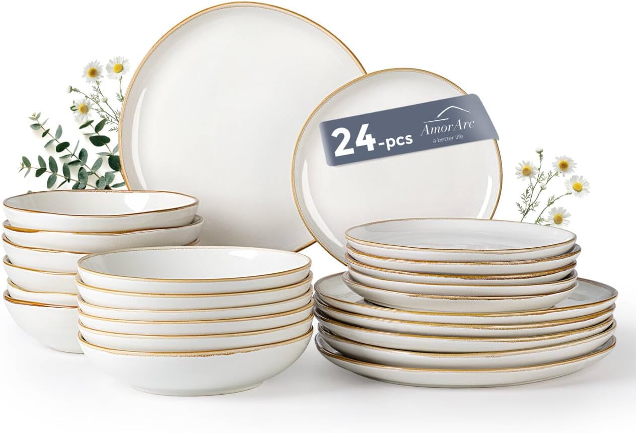 Cappuccino Reactive Glaze Dinnerware - 18-Piece Set - Image 19