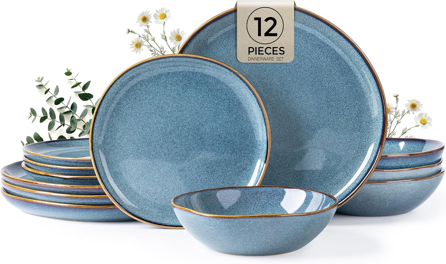 Cappuccino Reactive Glaze Dinnerware - 18-Piece Set - Image 10