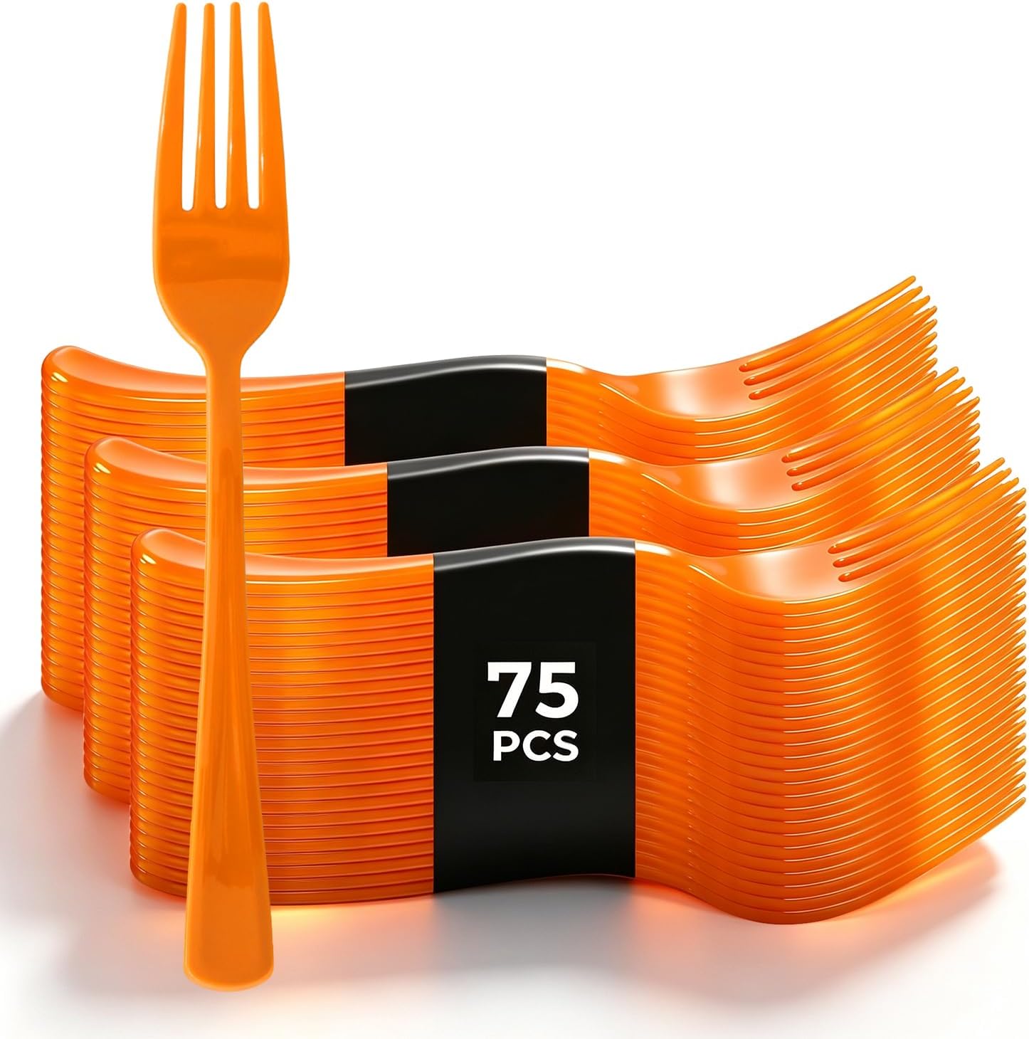 75 Piece Black Plastic Forks - Image 10