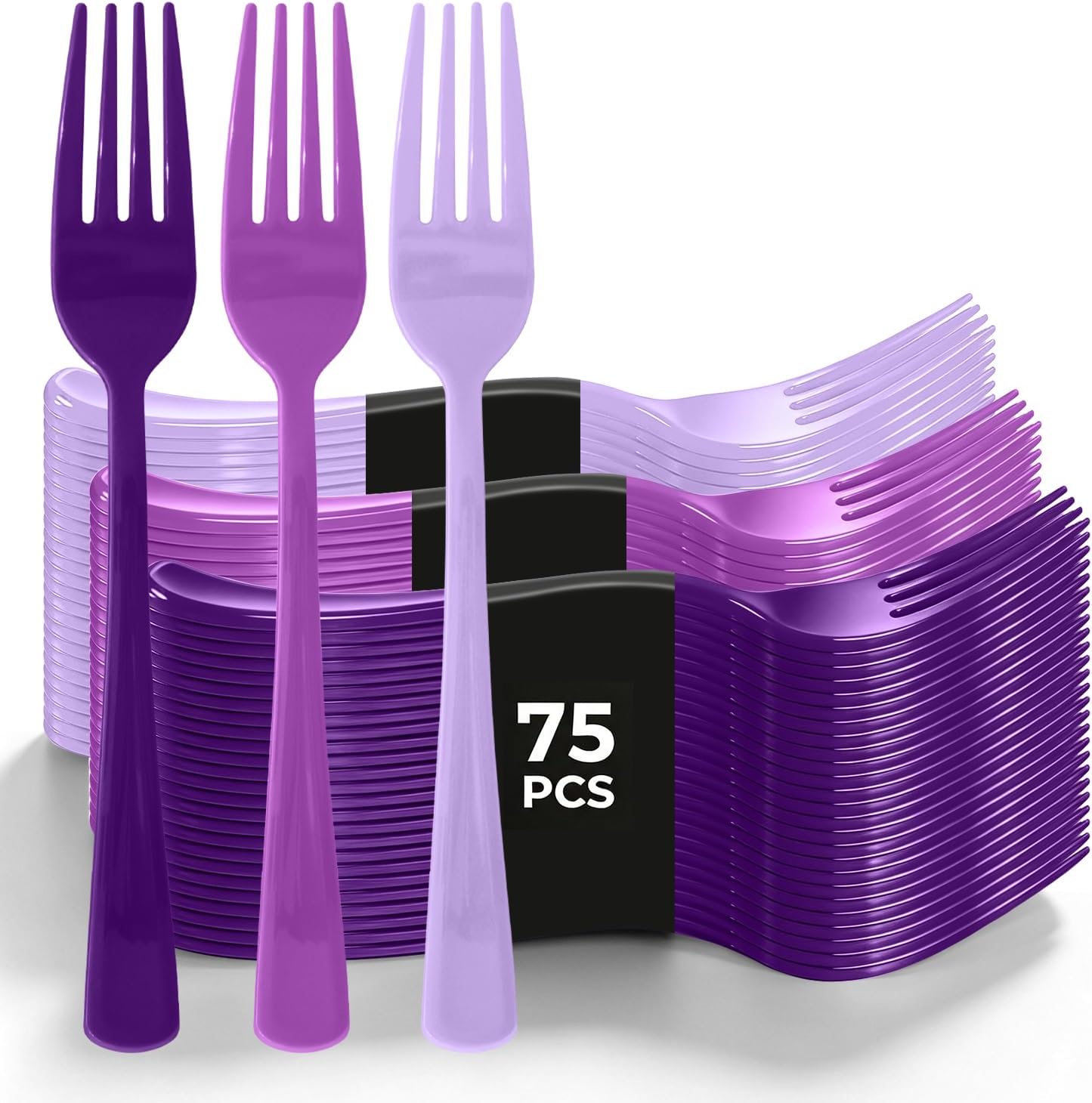 75 Piece Black Plastic Forks - Image 11