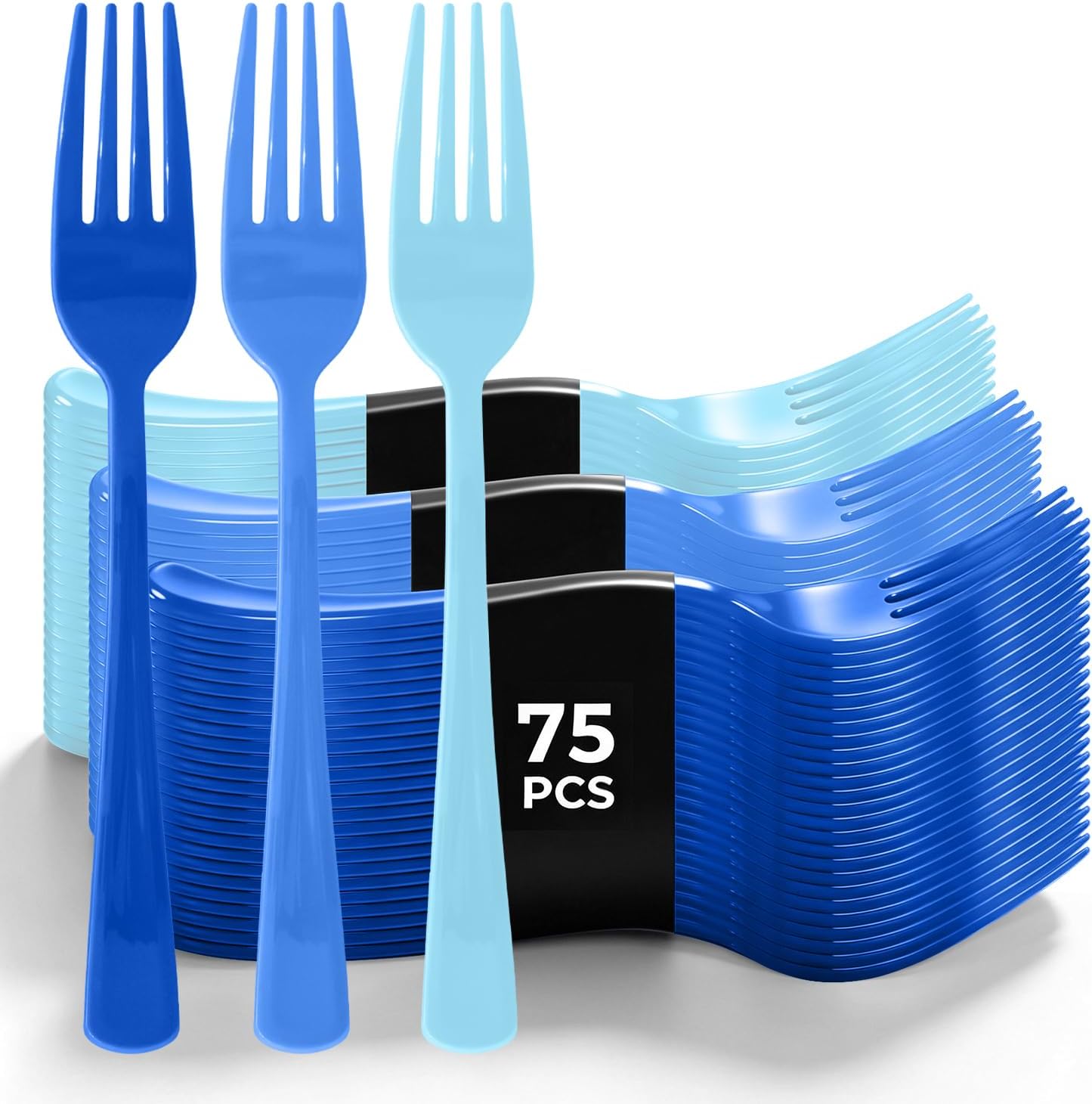 75 Piece Black Plastic Forks - Image 8