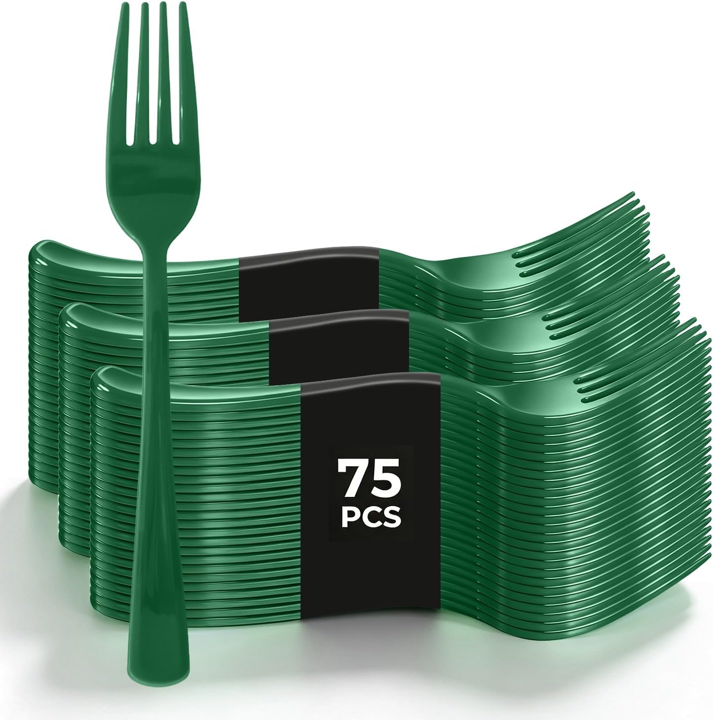 75 Piece Black Plastic Forks - Image 9