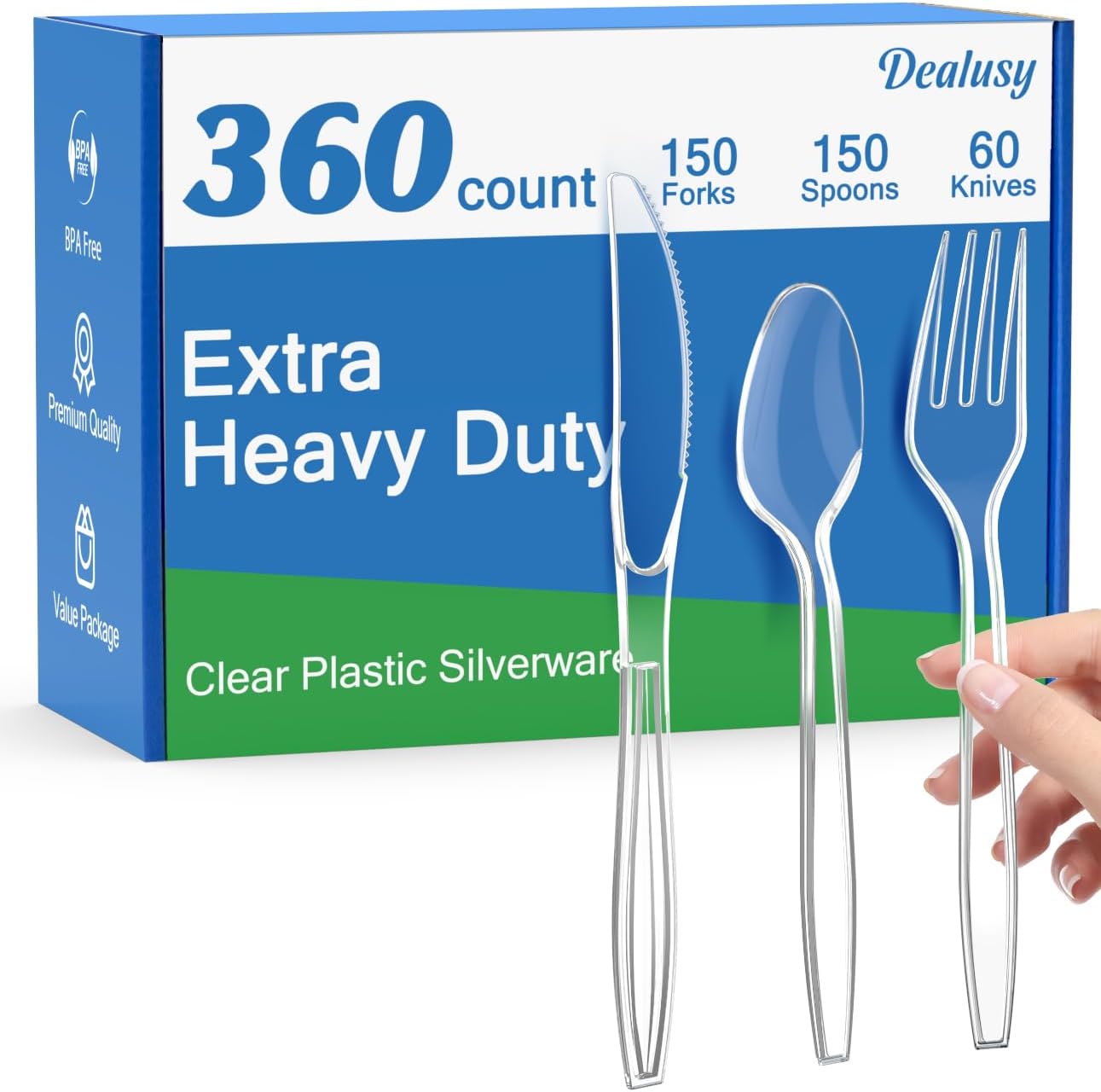 Clear Plastic Cutlery Set - 360-Count