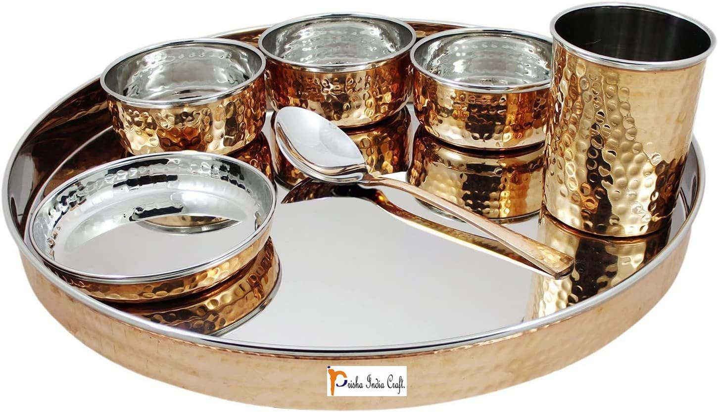 Copper Stainless Steel Dinner Set - 7-Piece