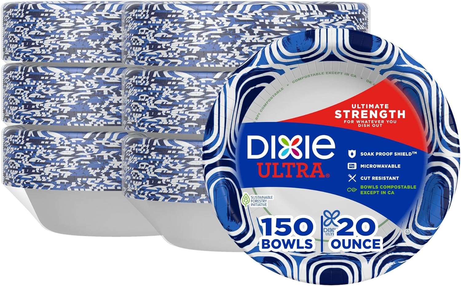 150 Count Paper Bowls - 20 Oz