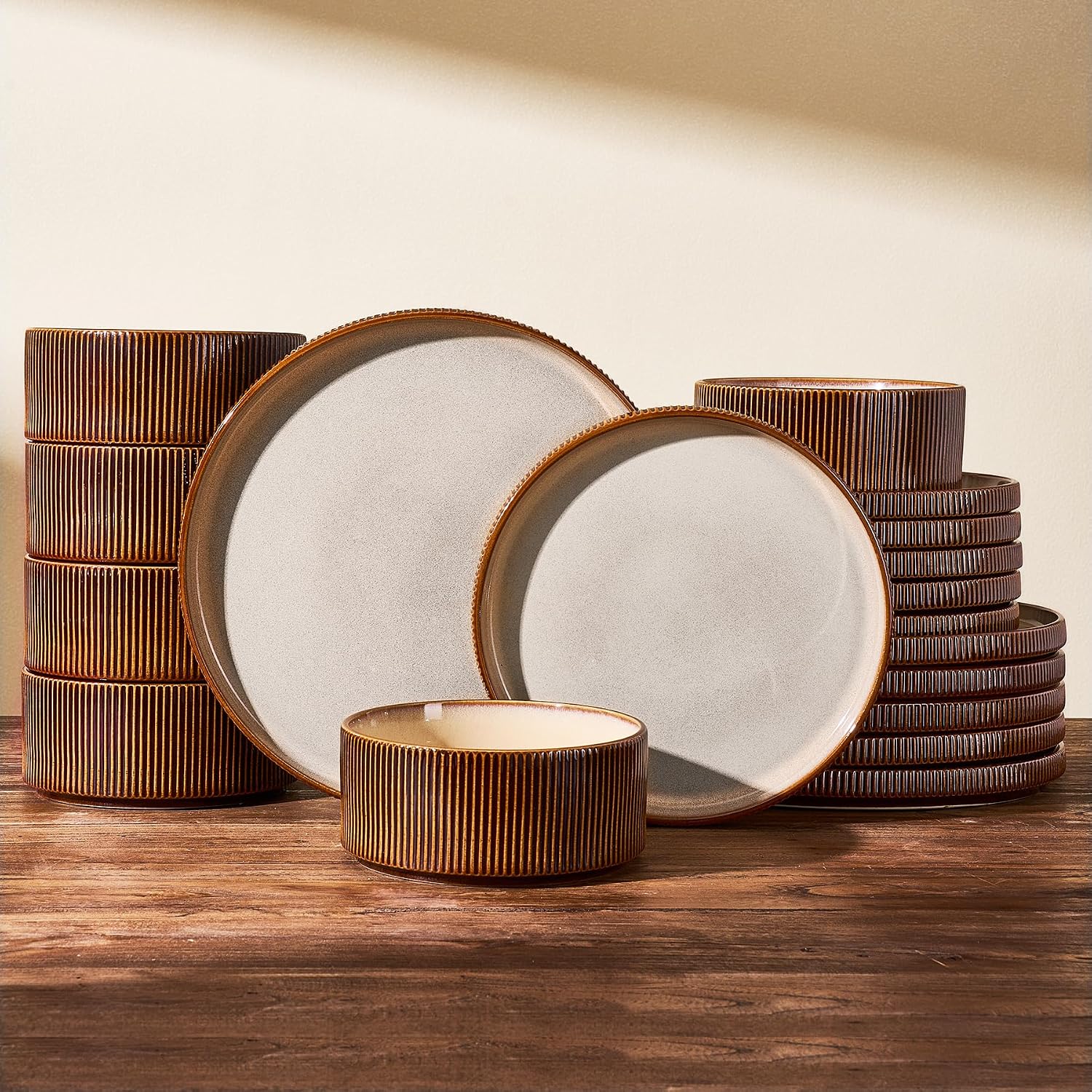 Stoneware Dinnerware Set - 18-Piece