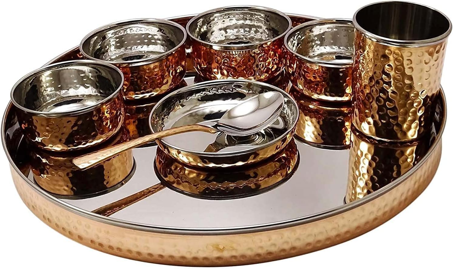 Traditional Copper Thali Set