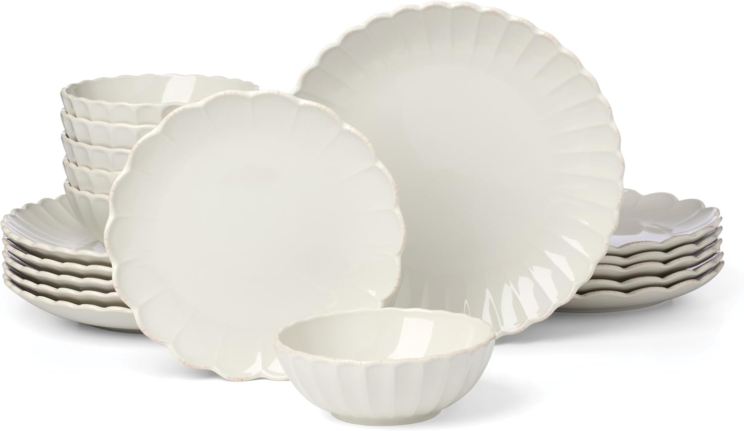White Scallop Dinnerware Set - Image 23