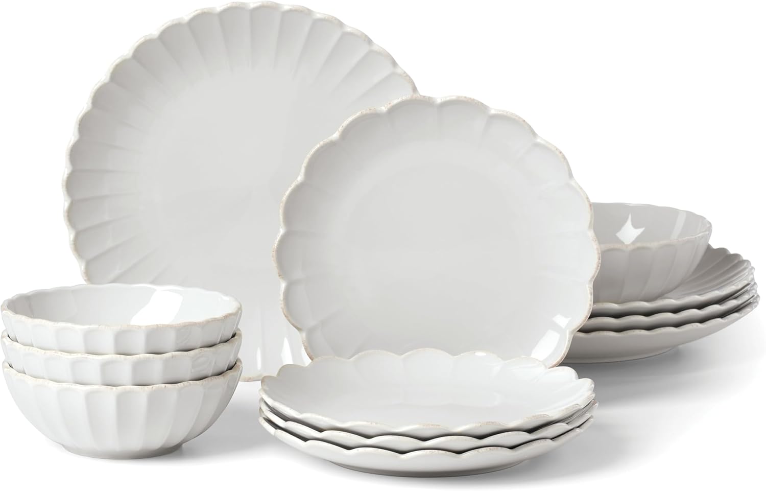 White Scallop Dinnerware Set