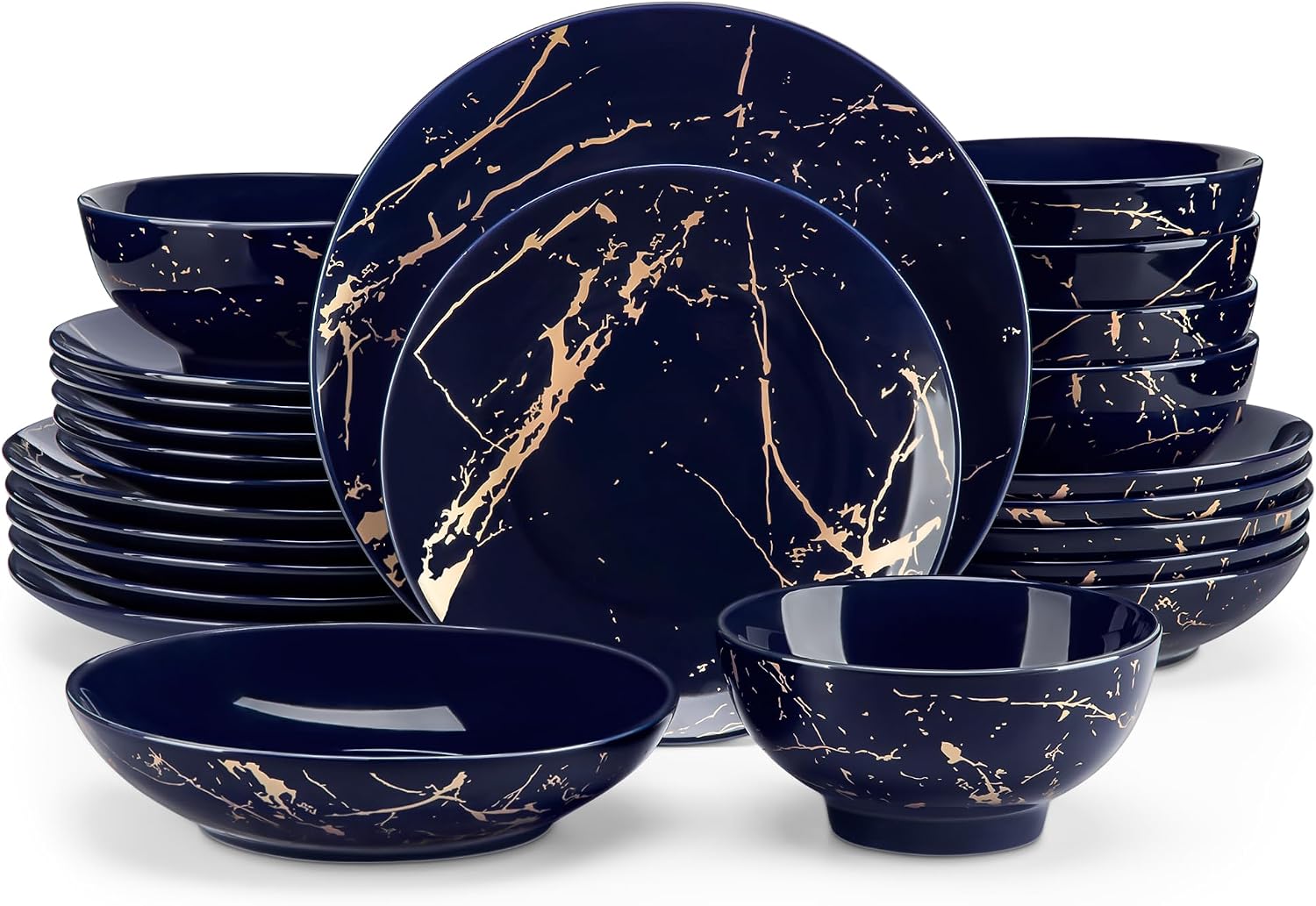 Black Porcelain Dinnerware Set - 16-Piece - Image 14