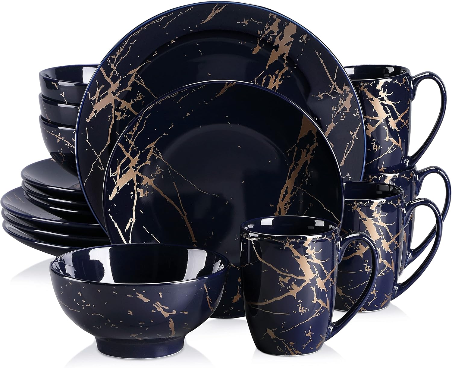 Black Porcelain Dinnerware Set - 16-Piece - Image 11