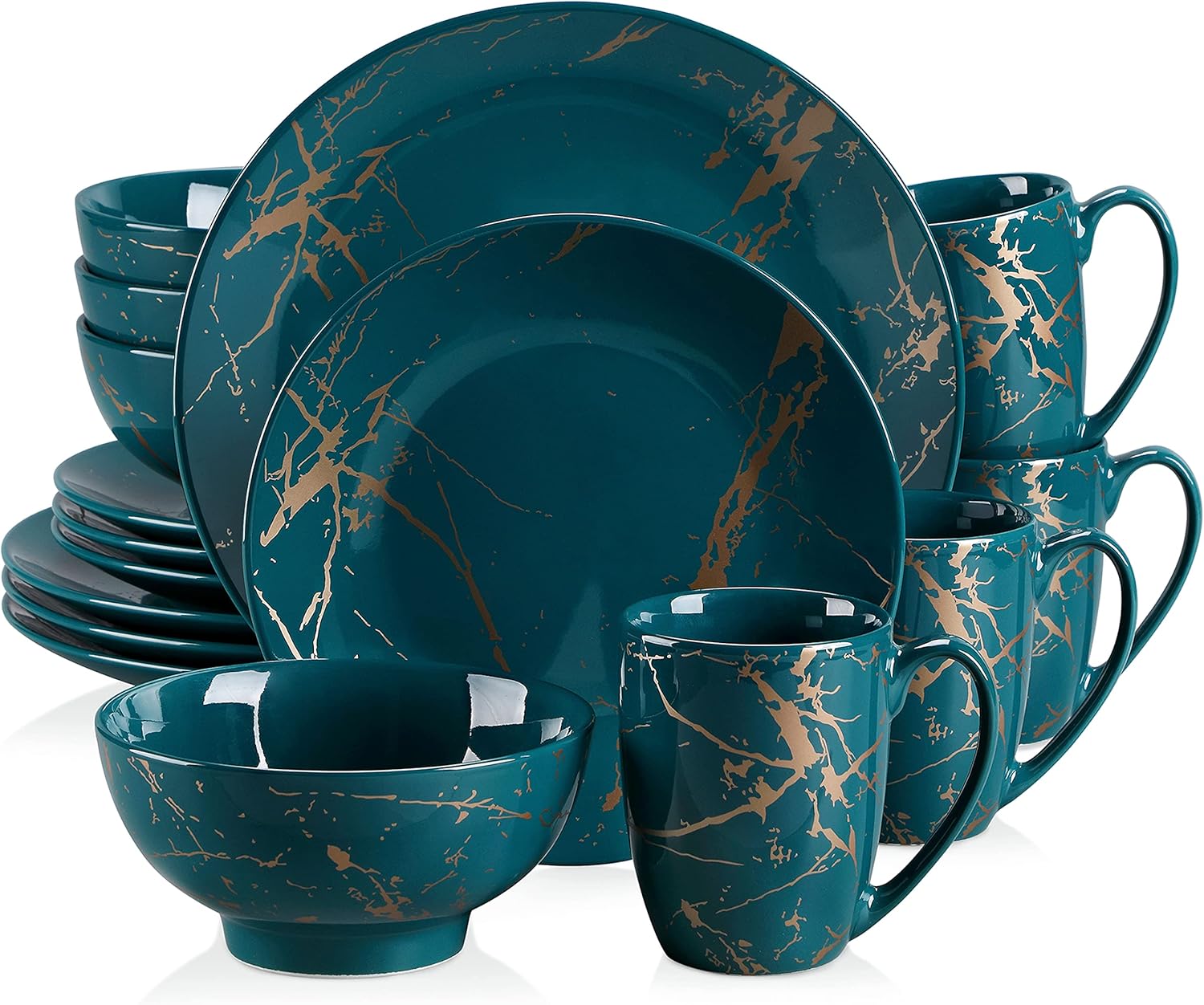 Black Porcelain Dinnerware Set - 16-Piece - Image 10