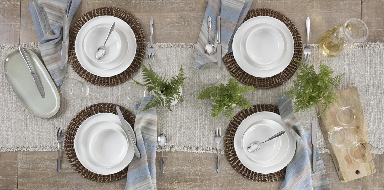 White Porcelain Dinnerware Set - 18-Piece - Image 9
