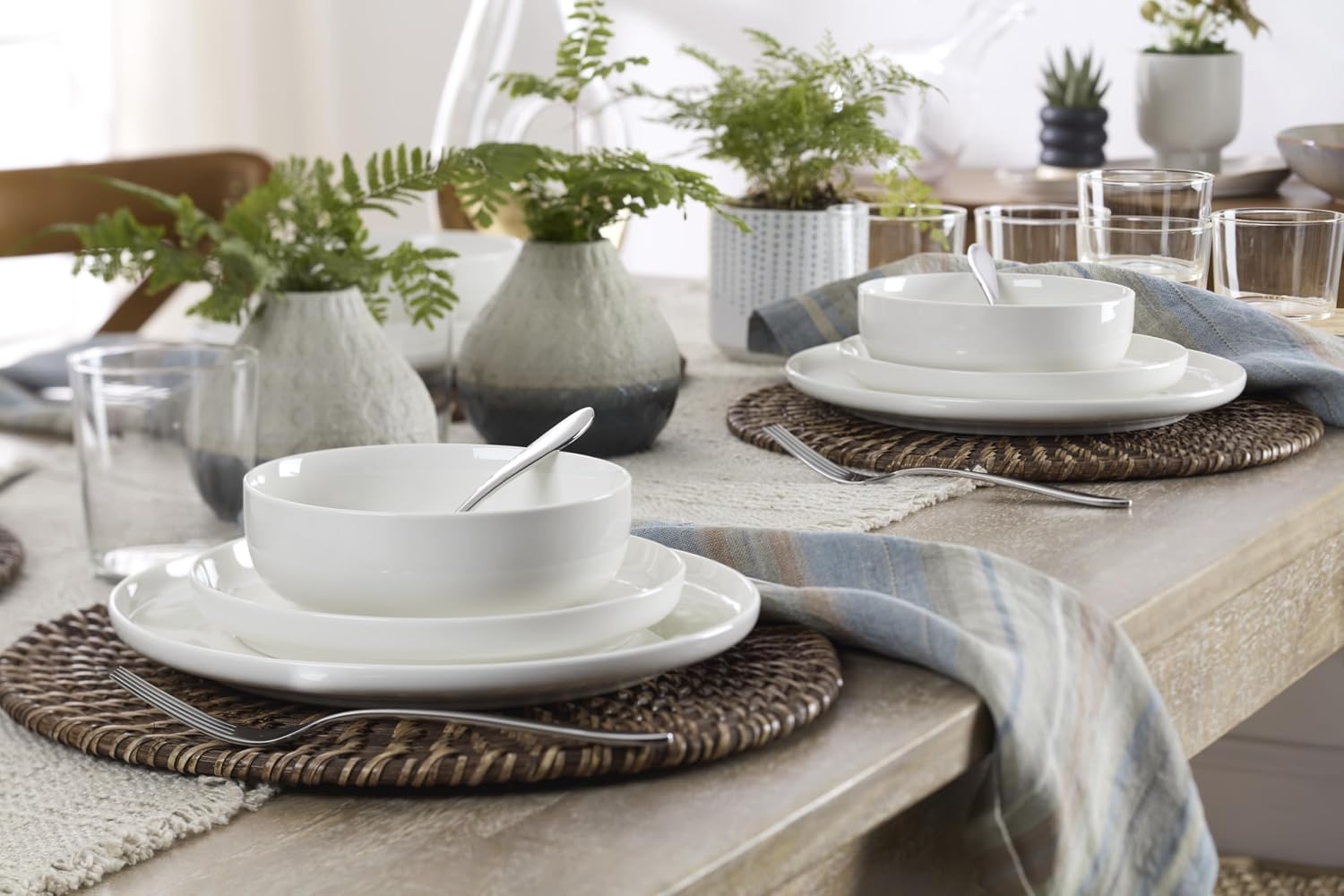 White Porcelain Dinnerware Set - 18-Piece - Image 7