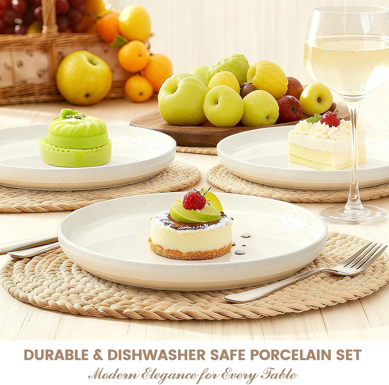Cream White Dinnerware Set - 12-Piece - Image 9