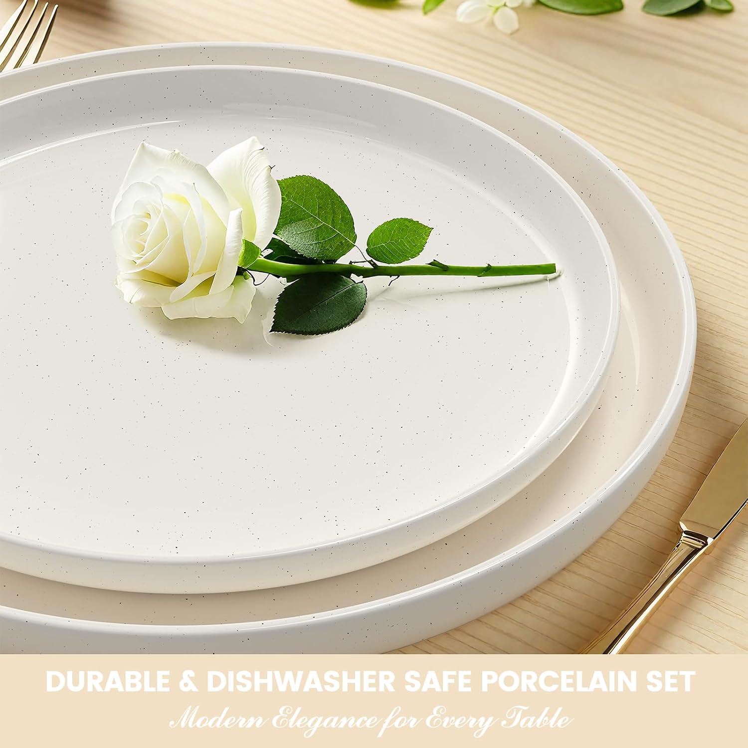 Cream White Dinnerware Set - 12-Piece - Image 8