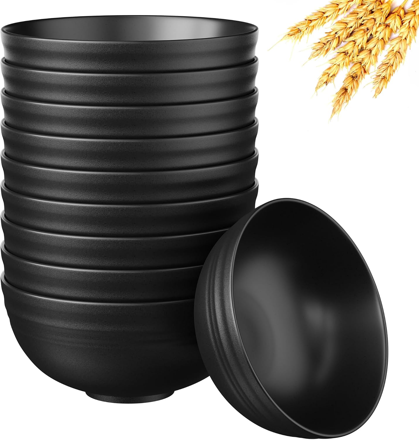 Wheat Straw Cereal Bowls - 10-Piece Set - Image 11