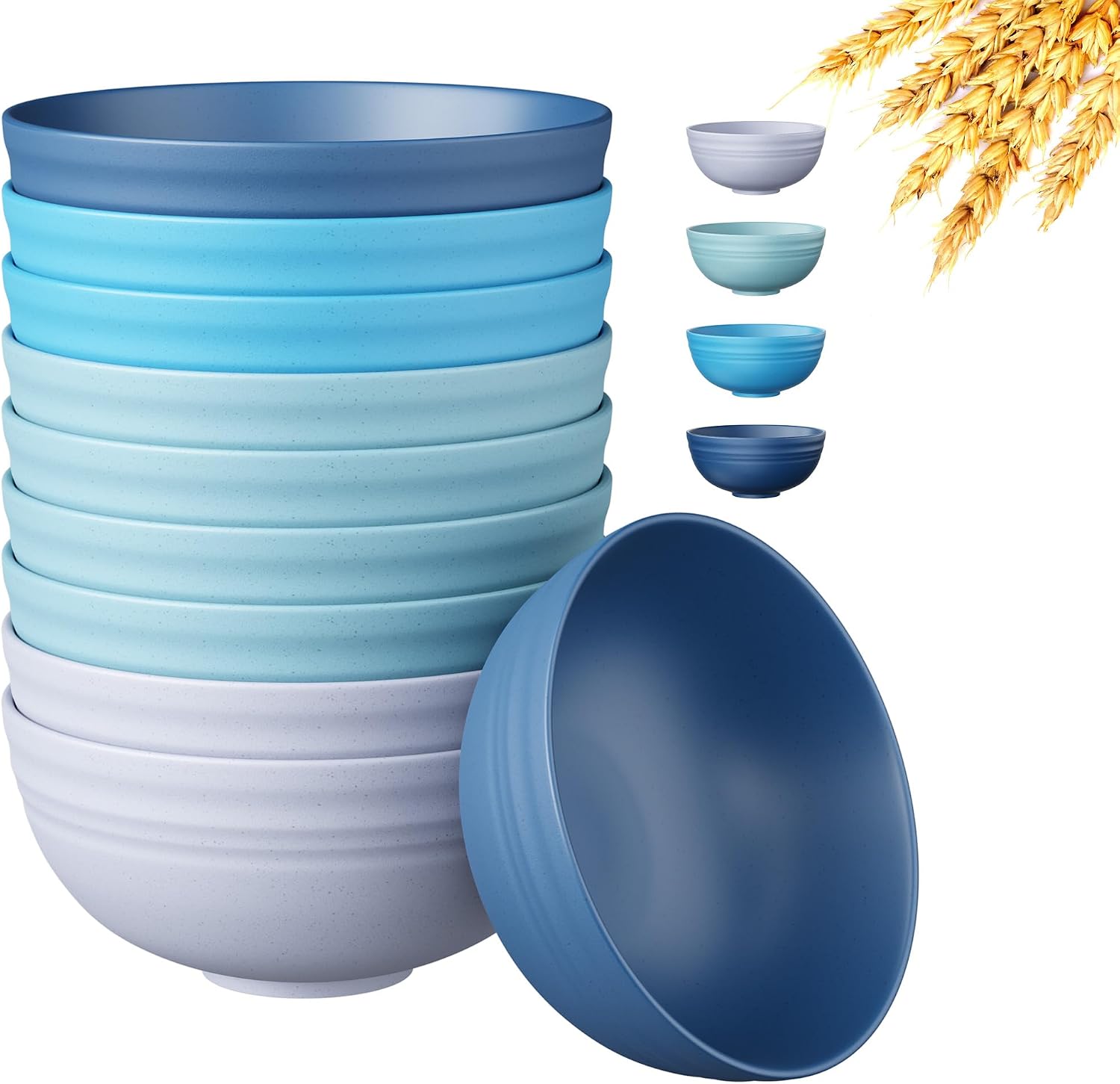 Wheat Straw Cereal Bowls - 10-Piece Set - Image 14