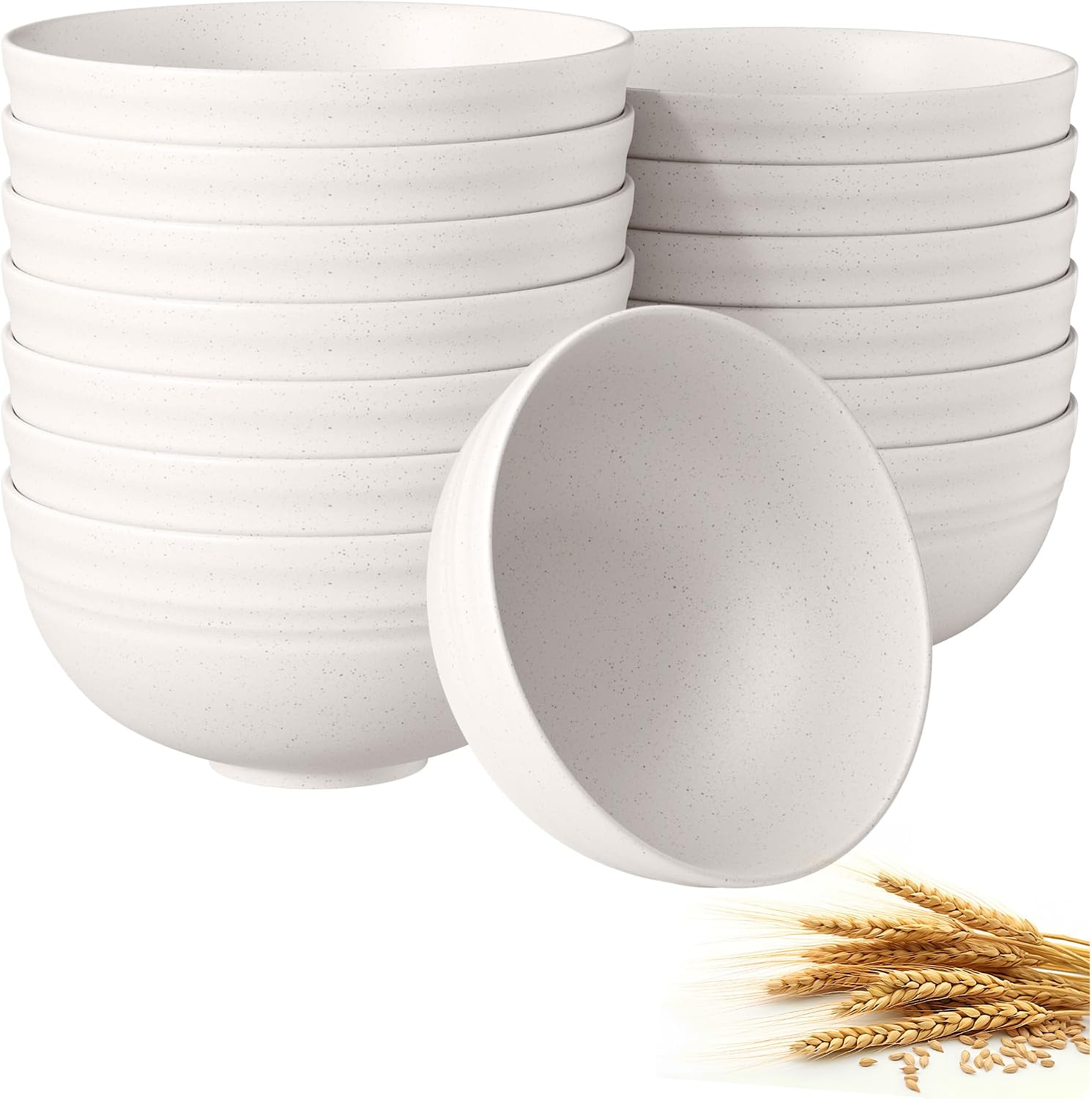 Wheat Straw Cereal Bowls - 10-Piece Set - Image 8