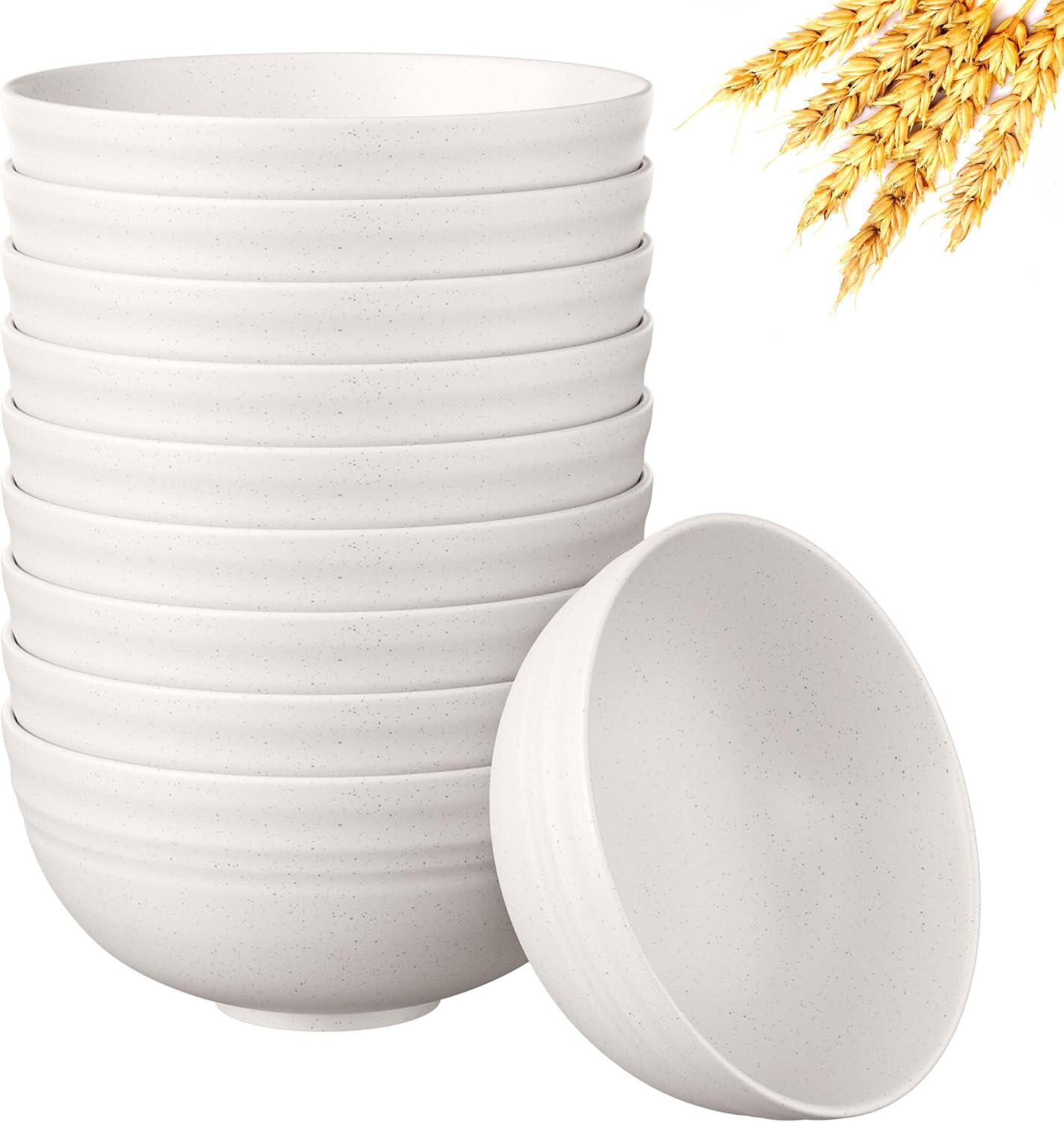 Wheat Straw Cereal Bowls - 10-Piece Set - Image 15