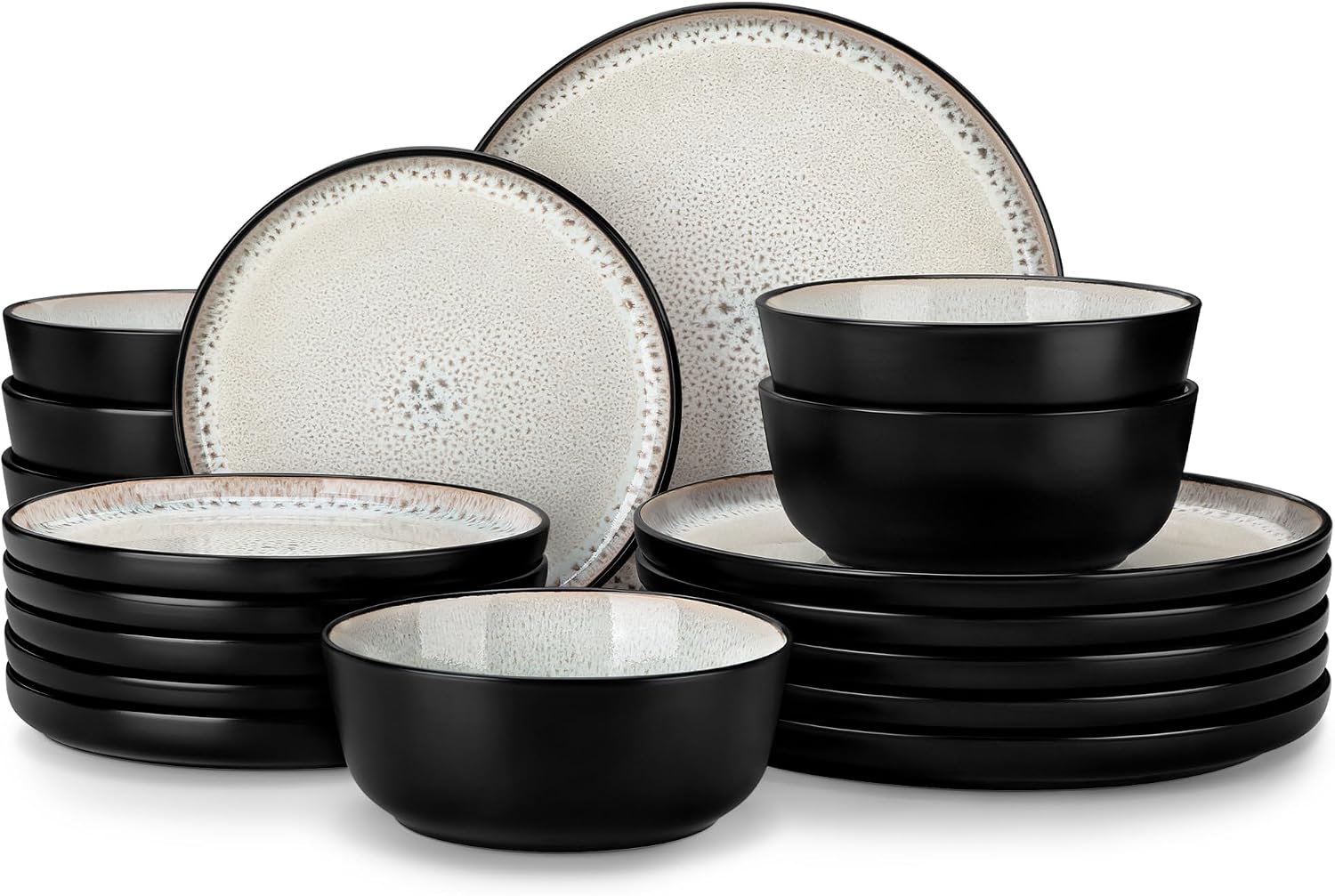 18-Piece Grayish Beige Stoneware