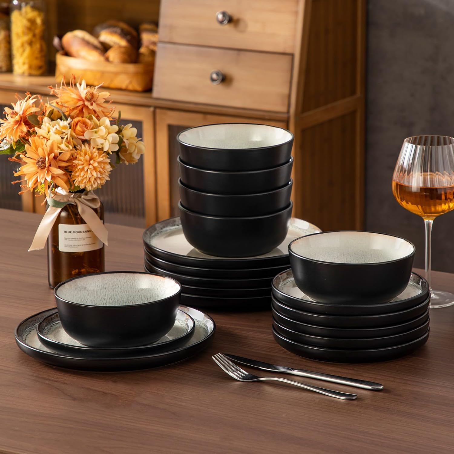 18-Piece Grayish Beige Stoneware - Image 9