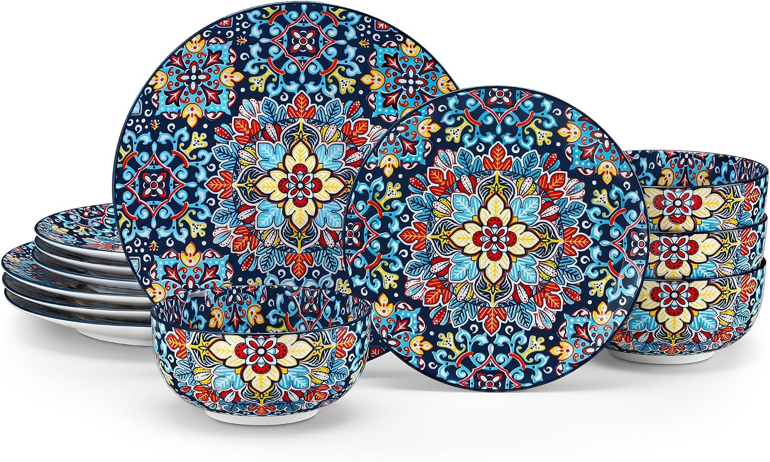 Bohemian Porcelain Dinnerware Set - 24-Piece - Image 9