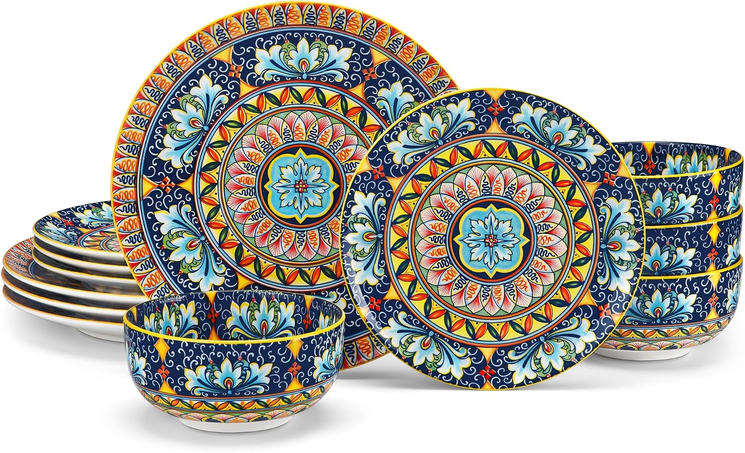 Bohemian Porcelain Dinnerware Set - 24-Piece - Image 14