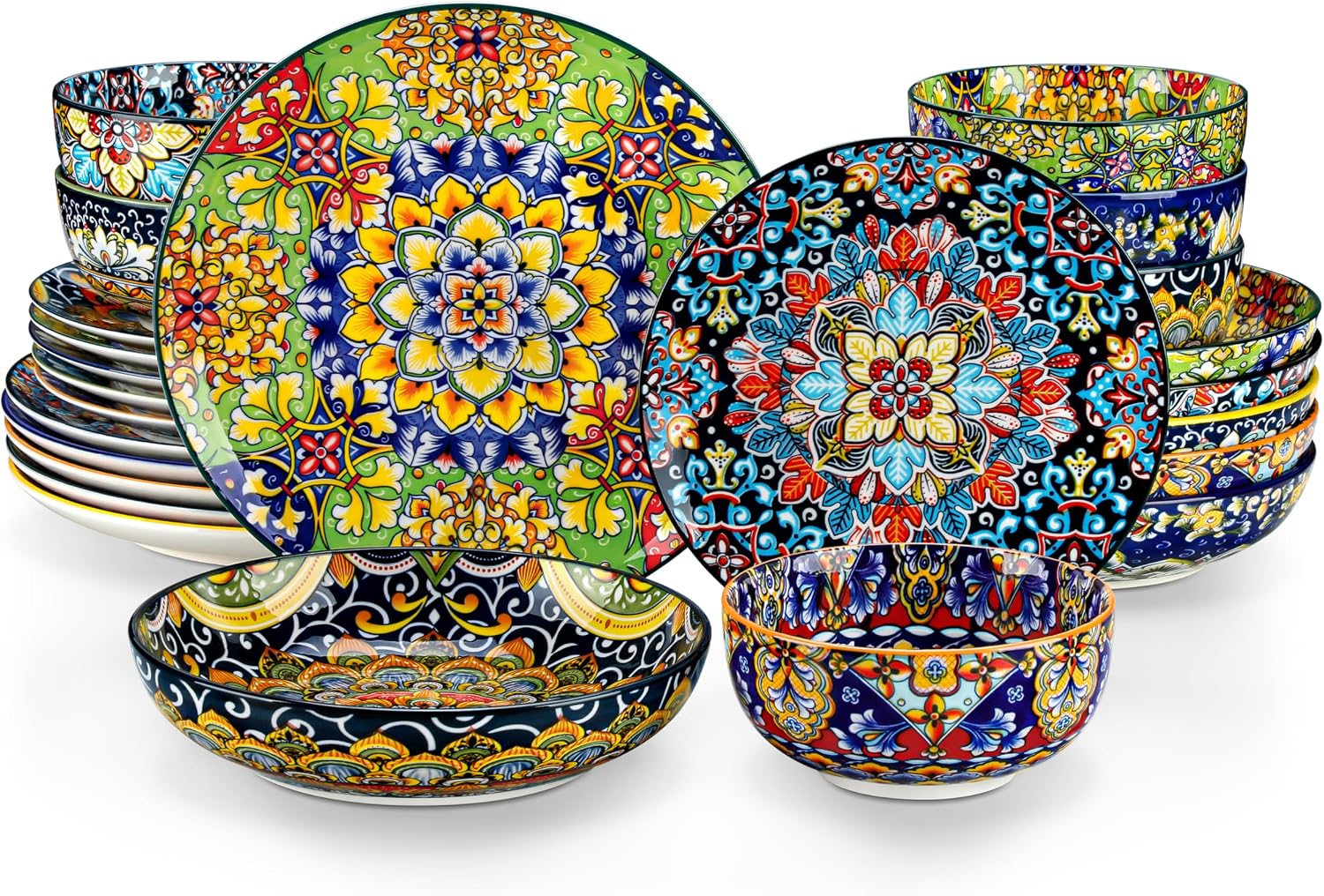 Bohemian Porcelain Dinnerware Set - 24-Piece