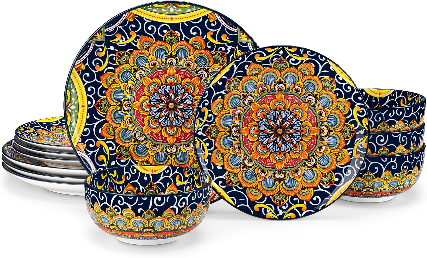 Bohemian Porcelain Dinnerware Set - 24-Piece - Image 12