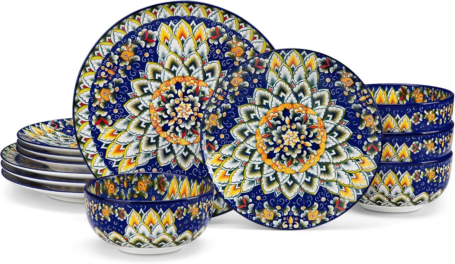 Bohemian Porcelain Dinnerware Set - 24-Piece - Image 16