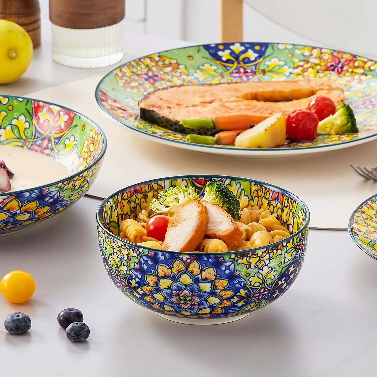 Bohemian Porcelain Dinnerware Set - 24-Piece - Image 7