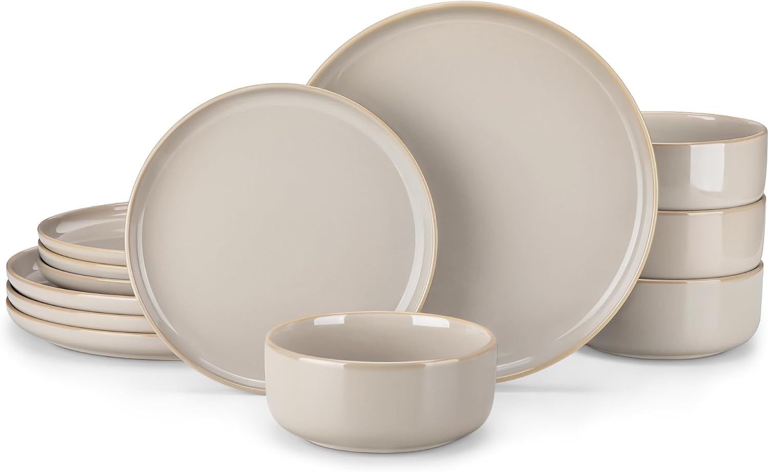 Grey-blue Reactive Glaze Dinnerware - 12-Piece Set - Image 28