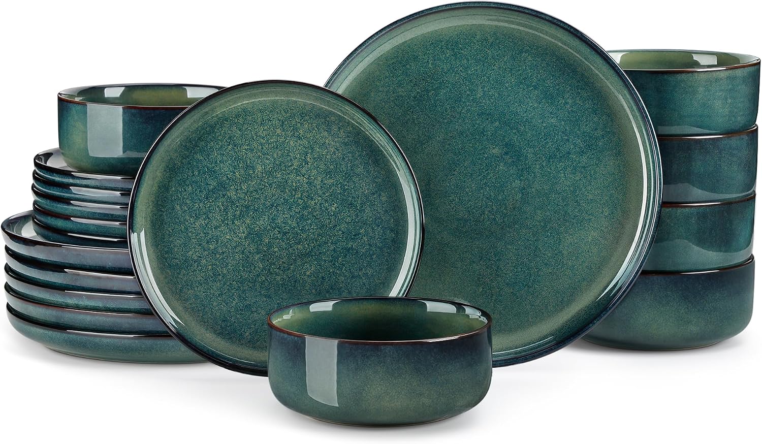 Grey-blue Reactive Glaze Dinnerware - 12-Piece Set - Image 24