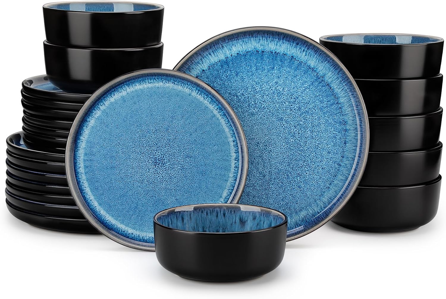 Grey-blue Reactive Glaze Dinnerware - 12-Piece Set - Image 22