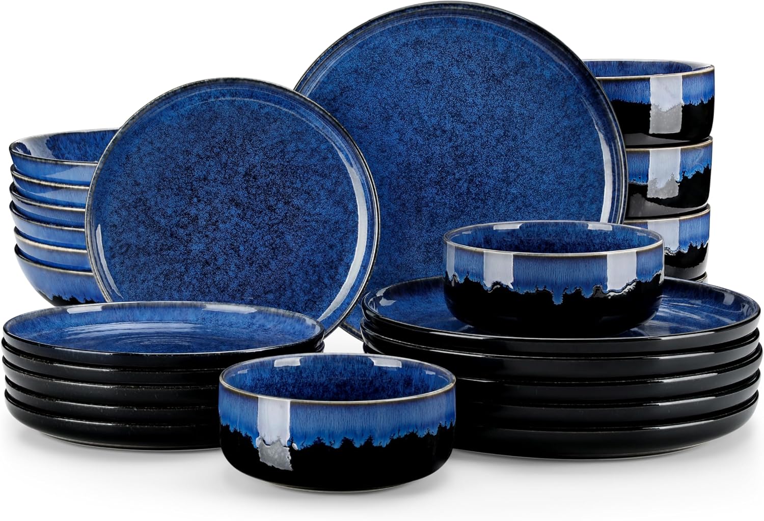 Grey-blue Reactive Glaze Dinnerware - 12-Piece Set - Image 15