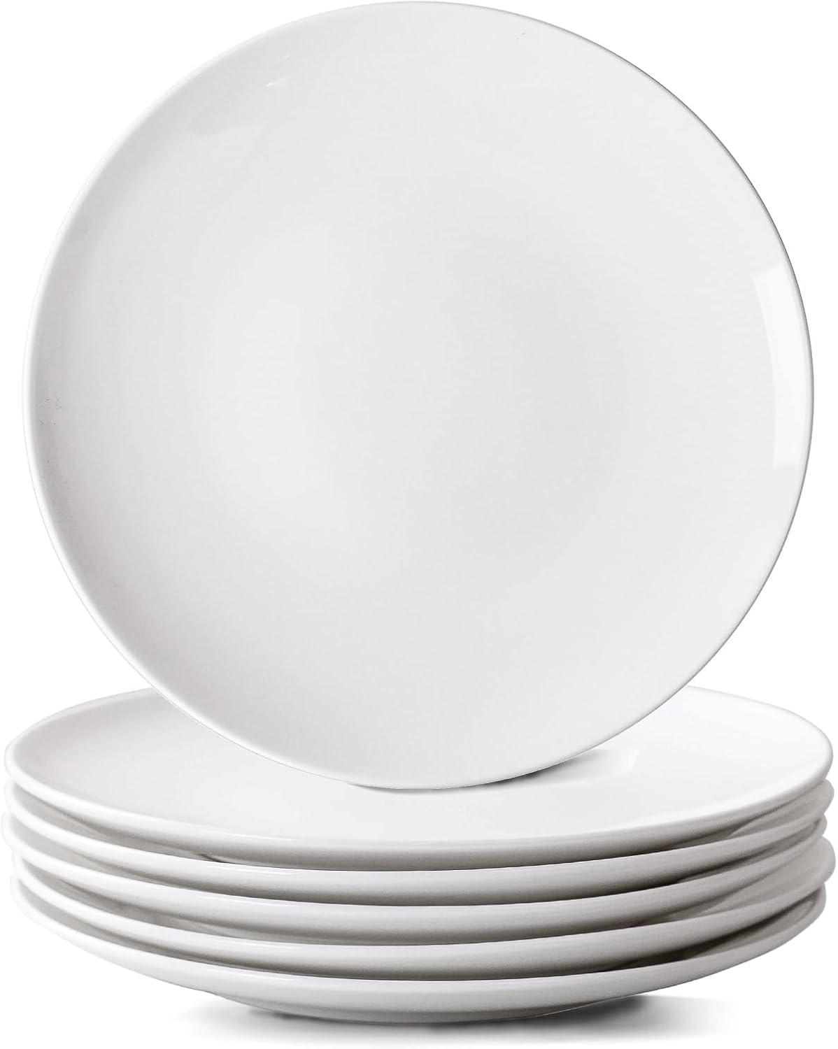 White Ceramic Dinner Plates - Set of 6 - Image 13