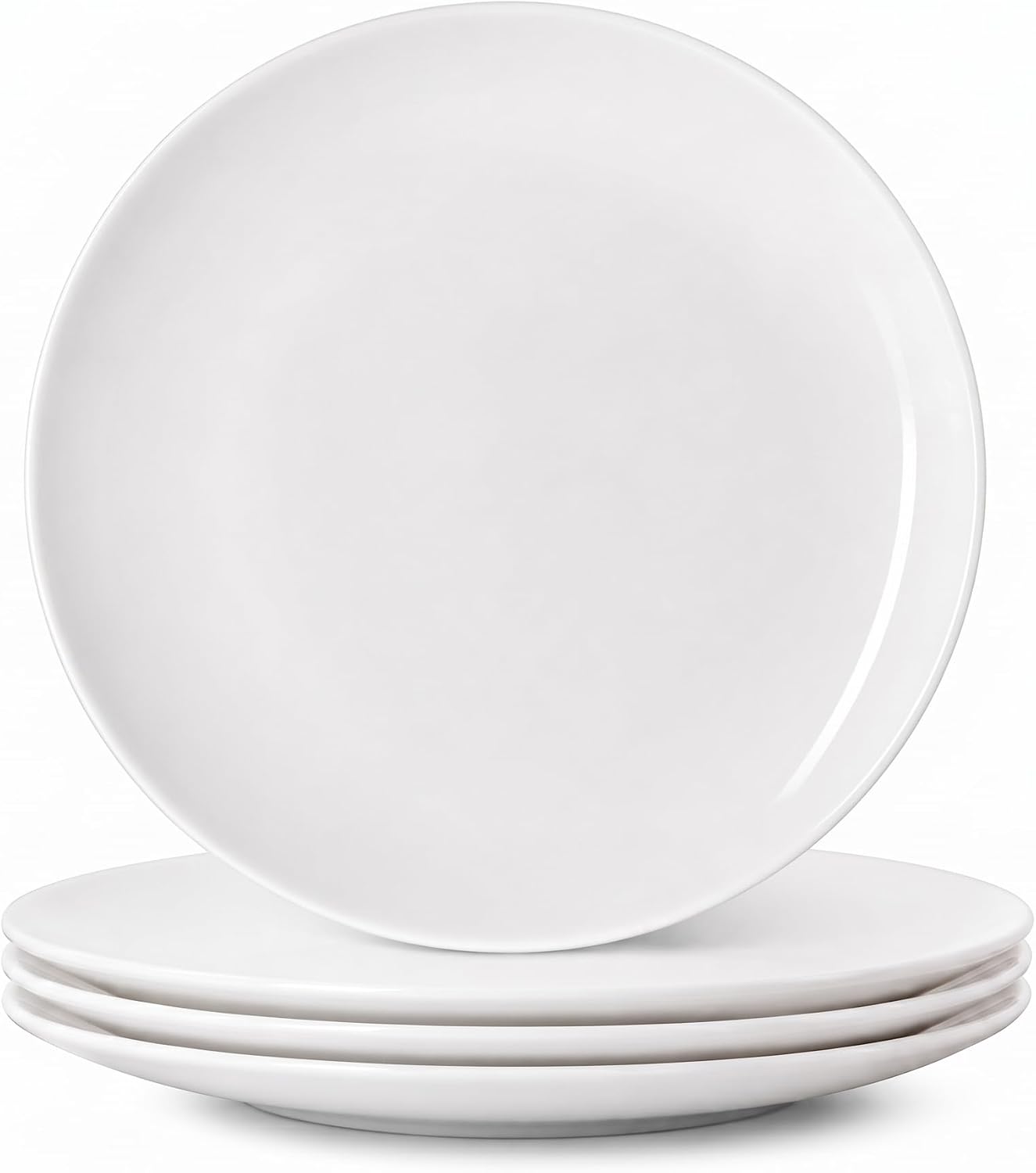White Ceramic Dinner Plates - Set of 6 - Image 12